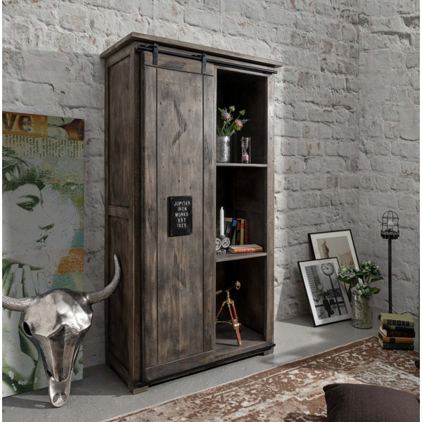 Massivmoebel24 Railway 1 Door Solid Wood Wardrobe Wayfair.co.uk